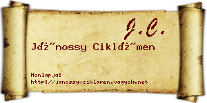 Jánossy Ciklámen névjegykártya